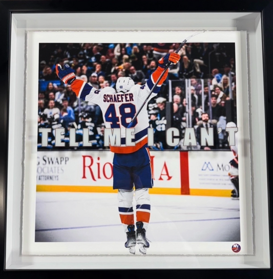 Matthew Schaefer Framed 3D Photo Shadowbox Tell Me I Can't NY Islanders Calder
