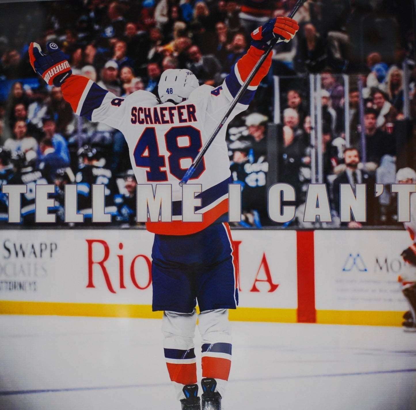 Matthew Schaefer Framed 3D Photo Shadowbox Tell Me I Can't NY Islanders Calder