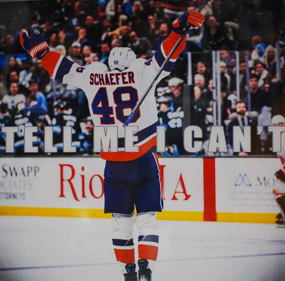 Matthew Schaefer Framed 3D Photo Shadowbox Tell Me I Can't NY Islanders Calder