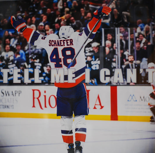 Matthew Schaefer Framed 3D Photo Shadowbox Tell Me I Can't NY Islanders Calder