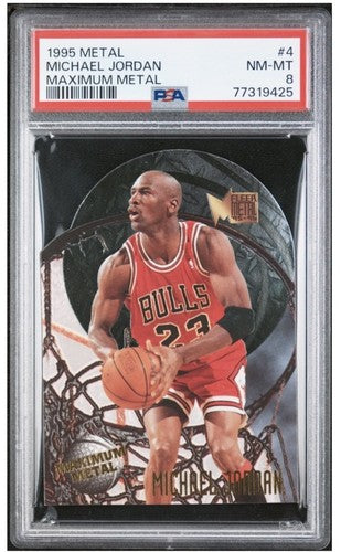 1995 Fleer Metal Maximum Metal #4 Michael Jordan Bulls HOF PSA 8 NM - MINT Rare