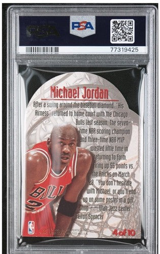 1995 Fleer Metal Maximum Metal #4 Michael Jordan Bulls HOF PSA 8 NM - MINT Rare