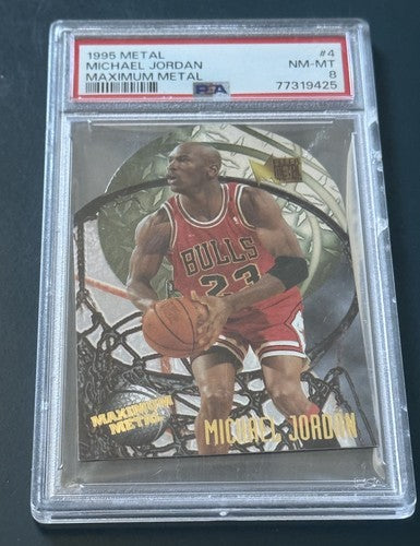 1995 Fleer Metal Maximum Metal #4 Michael Jordan Bulls HOF PSA 8 NM - MINT Rare