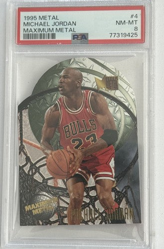 1995 Fleer Metal Maximum Metal #4 Michael Jordan Bulls HOF PSA 8 NM - MINT Rare