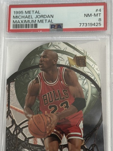 1995 Fleer Metal Maximum Metal #4 Michael Jordan Bulls HOF PSA 8 NM - MINT Rare