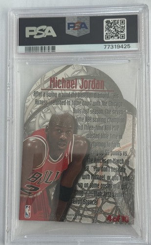 1995 Fleer Metal Maximum Metal #4 Michael Jordan Bulls HOF PSA 8 NM - MINT Rare