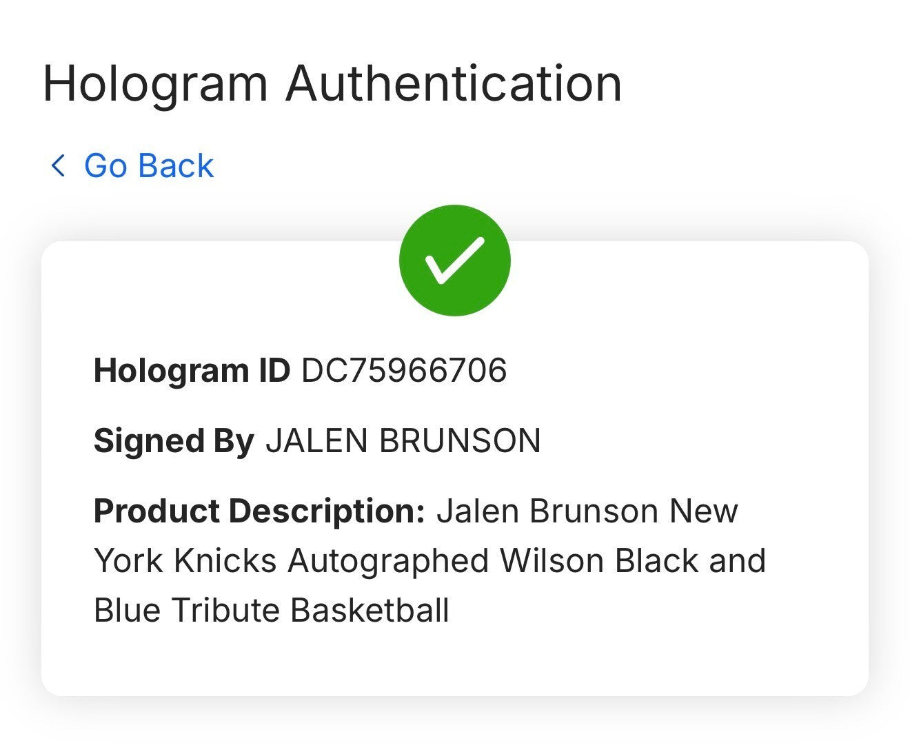 Jalen Brunson Signed Wilson Tribute Basketball NY Knicks Autograph Fanatics COA