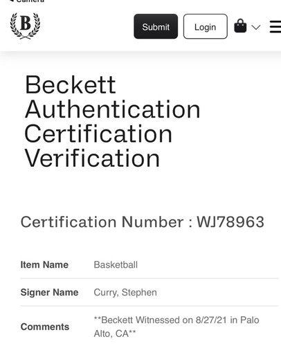 Stephen Curry Warriors Signed Official Gold Game Basketball MVP Auto BAS Coa