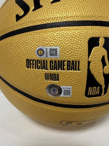 Stephen Curry Warriors Signed Official Gold Game Basketball MVP Auto BAS Coa