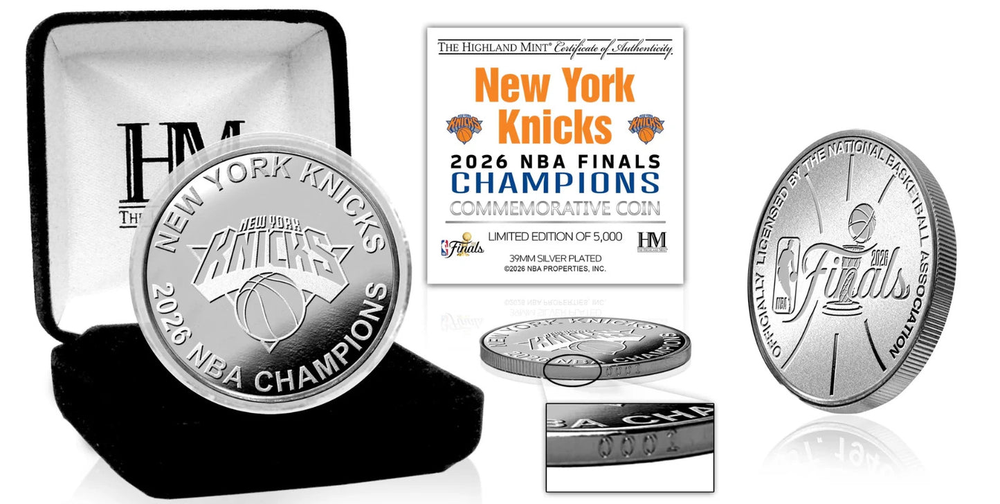 New York Knicks 2026 NBA Champions Silver Plated Coin Highland Mint Brunson KAT