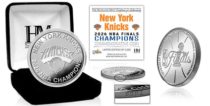 New York Knicks 2026 NBA Champions Silver Plated Coin Highland Mint Brunson KAT