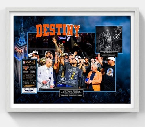 Knicks 2026 Team Photo framed 3d Shadowbox 22x28 Champions Jalen Brunson Kat OG