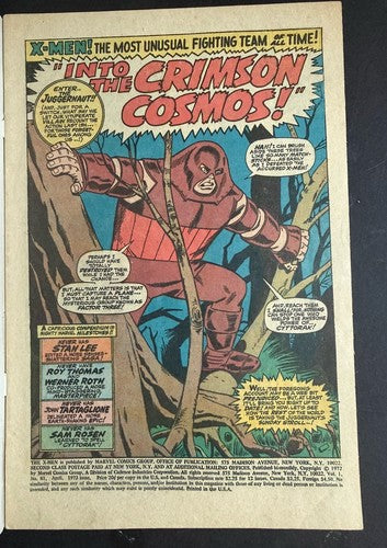 The X-Men #81 Marvel Comics April 1973 Introducing The Outcast