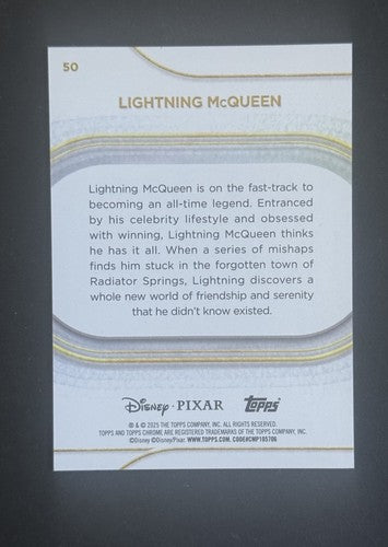2025 Topps Chrome Disney Pixar Lightning McQueen Aqua Mini Diamond /199 Mint