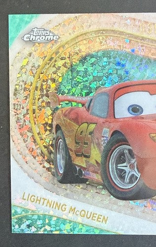 2025 Topps Chrome Disney Pixar Lightning McQueen Aqua Mini Diamond /199 Mint