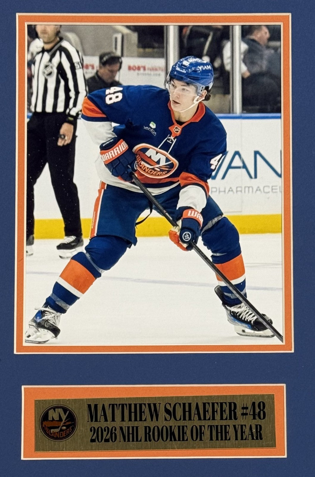 Matthew Schaefer 24x28 Framed Photo Collage Islanders '26 NHL Rookie Of The Year