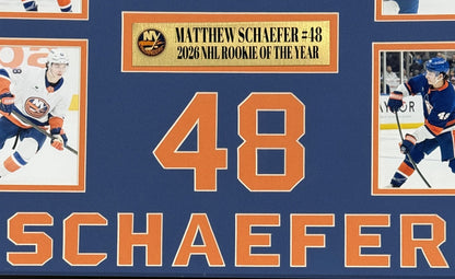 Matthew Schaefer 24x28 Framed Photo Collage Islanders '26 NHL Rookie Of The Year
