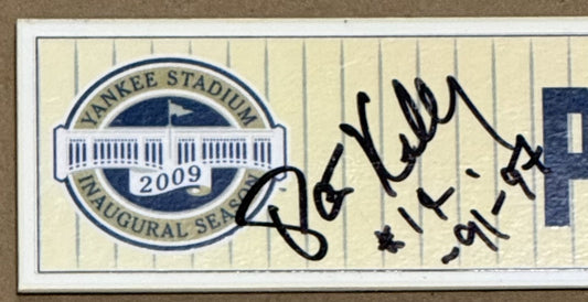 Pat Kelly Signed Yankees 2009 Game Used Locker Nameplate 91-97 1st OTD Auto COA