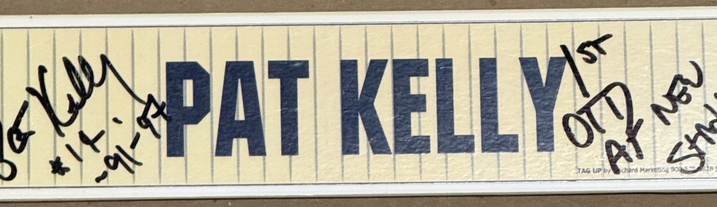 Pat Kelly Signed Yankees 2009 Game Used Locker Nameplate 91-97 1st OTD Auto COA