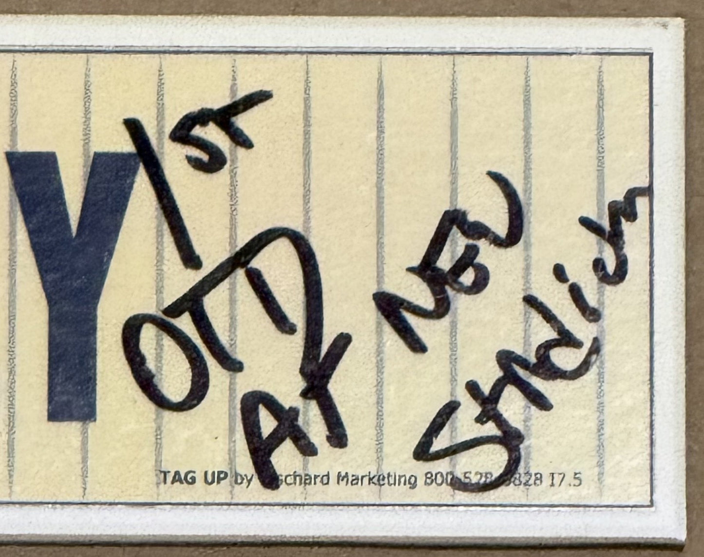 Pat Kelly Signed Yankees 2009 Game Used Locker Nameplate 91-97 1st OTD Auto COA