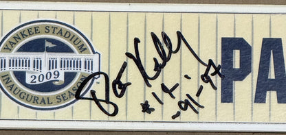 Pat Kelly Signed Yankees 2009 Game Used Locker Nameplate 91-97 1st OTD Auto COA