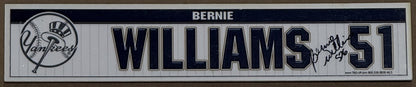Bernie Williams Signed NY Yankees Game Used Locker Nameplate Old Timers Day Coa