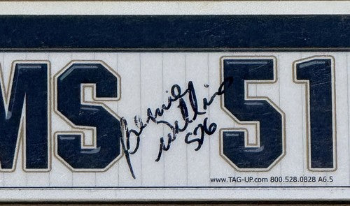 Bernie Williams Signed NY Yankees Game Used Locker Nameplate Old Timers Day Coa