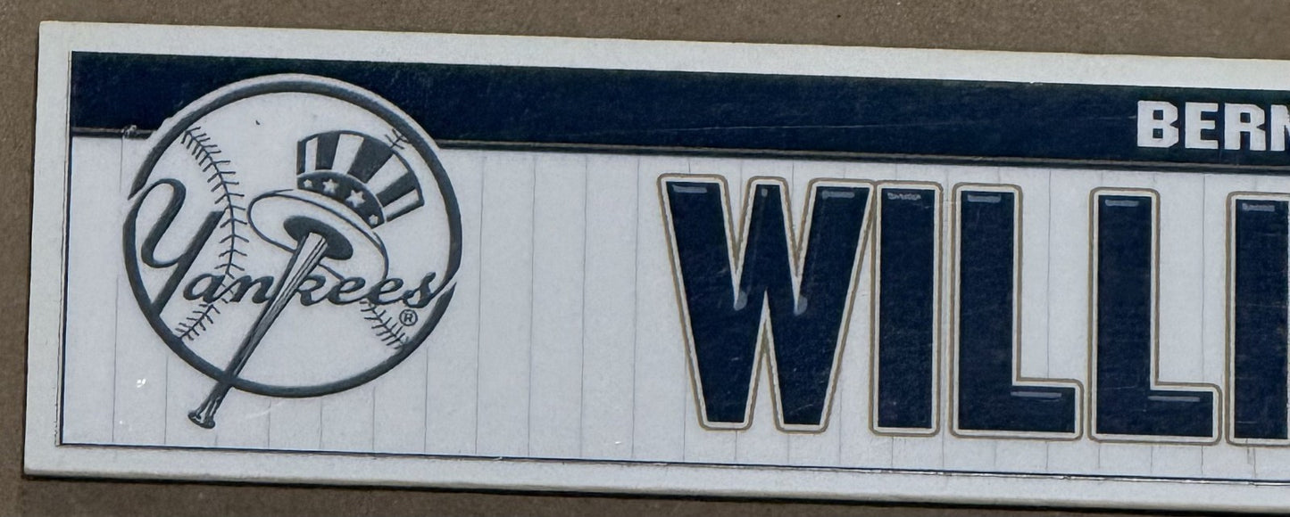 Bernie Williams Signed NY Yankees Game Used Locker Nameplate Old Timers Day Coa
