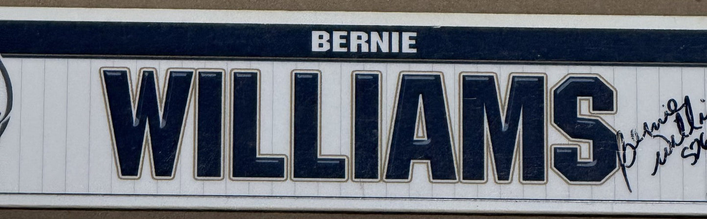 Bernie Williams Signed NY Yankees Game Used Locker Nameplate Old Timers Day Coa