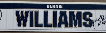 Bernie Williams Signed NY Yankees Game Used Locker Nameplate Old Timers Day Coa