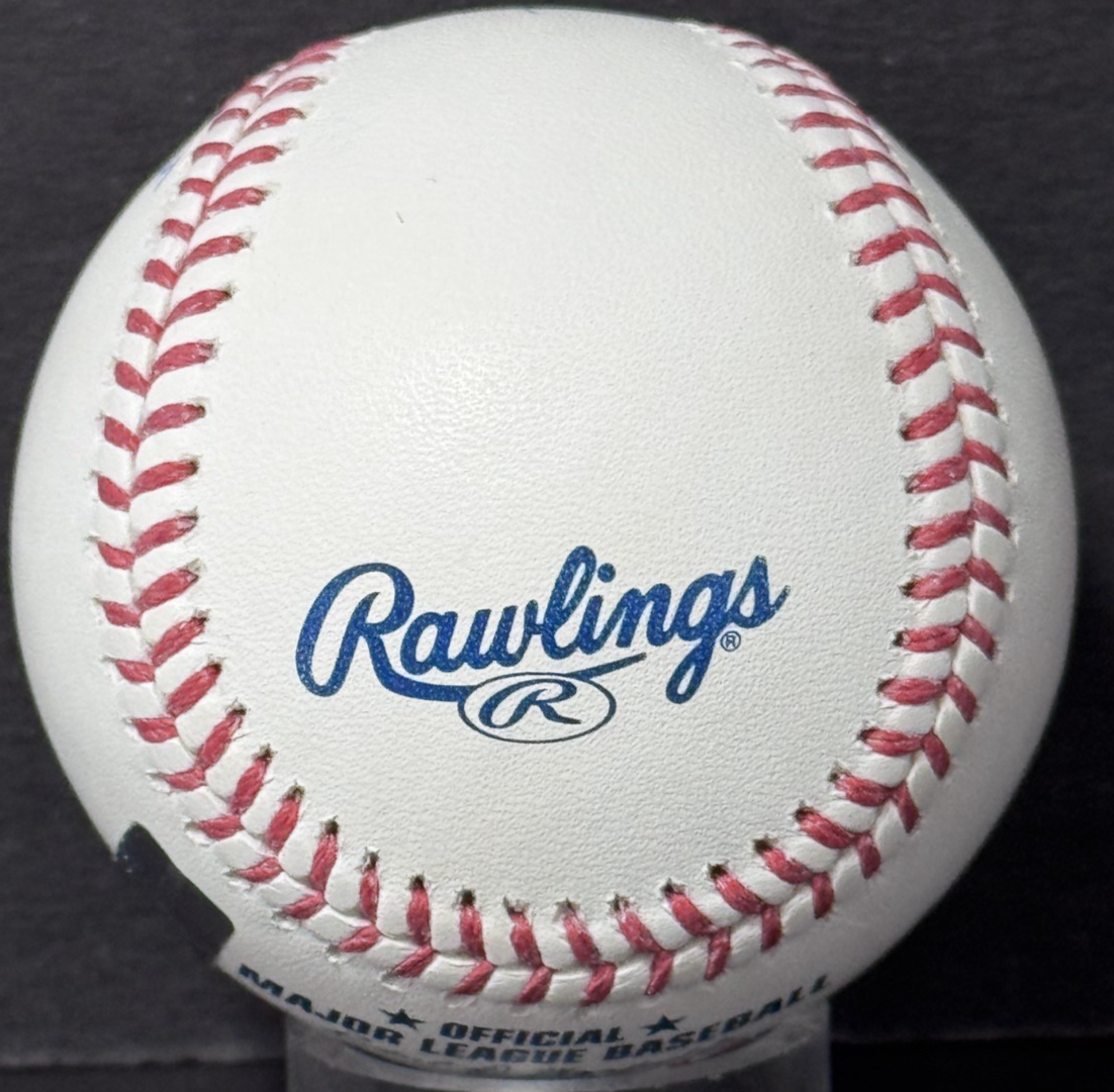 Ben Rice Signed Official Baseball Uncle Ben Iron Horse Stat Auto Steiner Yankees
