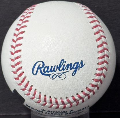 Ben Rice Signed Official Baseball Uncle Ben Iron Horse Stat Auto Steiner Yankees