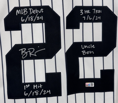 Ben Rice Signed New York Yankees #22 Nike Jersey Size XL 4 Stat Auto Steiner COA