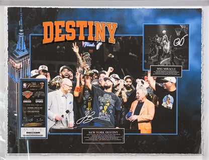 Knicks 2026 Team Photo framed 3d Shadowbox 22x28 Champions Jalen Brunson Kat OG