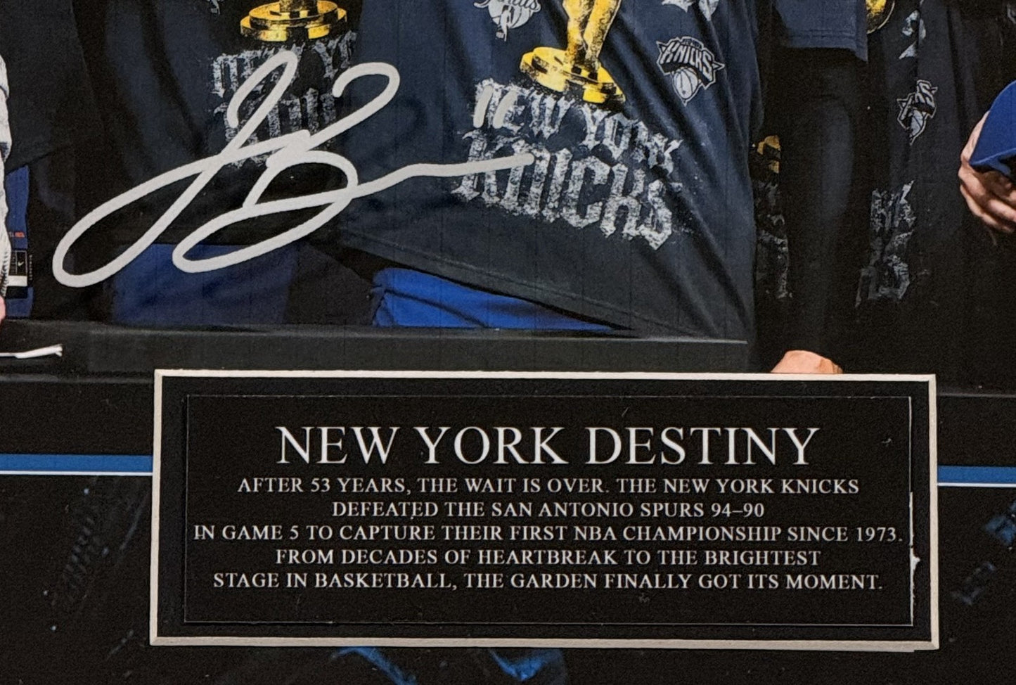 Knicks 2026 Team Photo framed 3d Shadowbox 22x28 Champions Jalen Brunson Kat OG