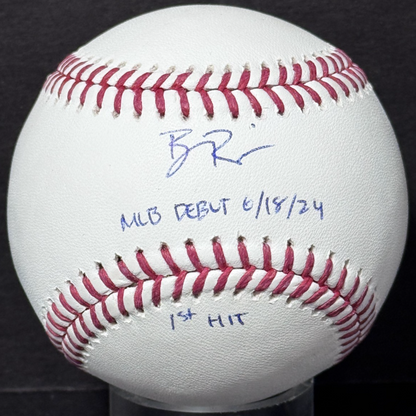 Ben Rice Signed Official Baseball Yankees Mlb Debut 1st Hit Auto /22 Steiner COA