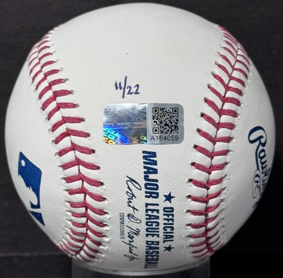 Ben Rice Signed Official Baseball Yankees Mlb Debut 1st Hit Auto /22 Steiner COA