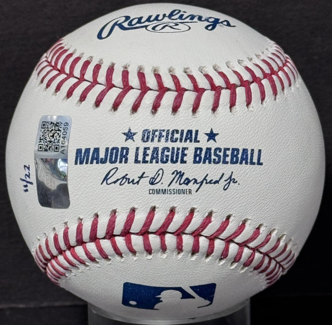Ben Rice Signed Official Baseball Yankees Mlb Debut 1st Hit Auto /22 Steiner COA