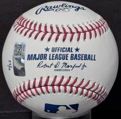 Ben Rice Signed Official Baseball Yankees Mlb Debut 1st Hit Auto /22 Steiner COA