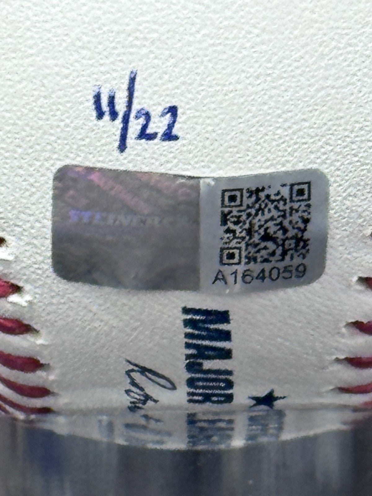 Ben Rice Signed Official Baseball Yankees Mlb Debut 1st Hit Auto /22 Steiner COA
