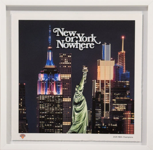 New York or Nowhere Framed Photo 3D Shadowbox Knicks 2026 NBA Champions Brunson