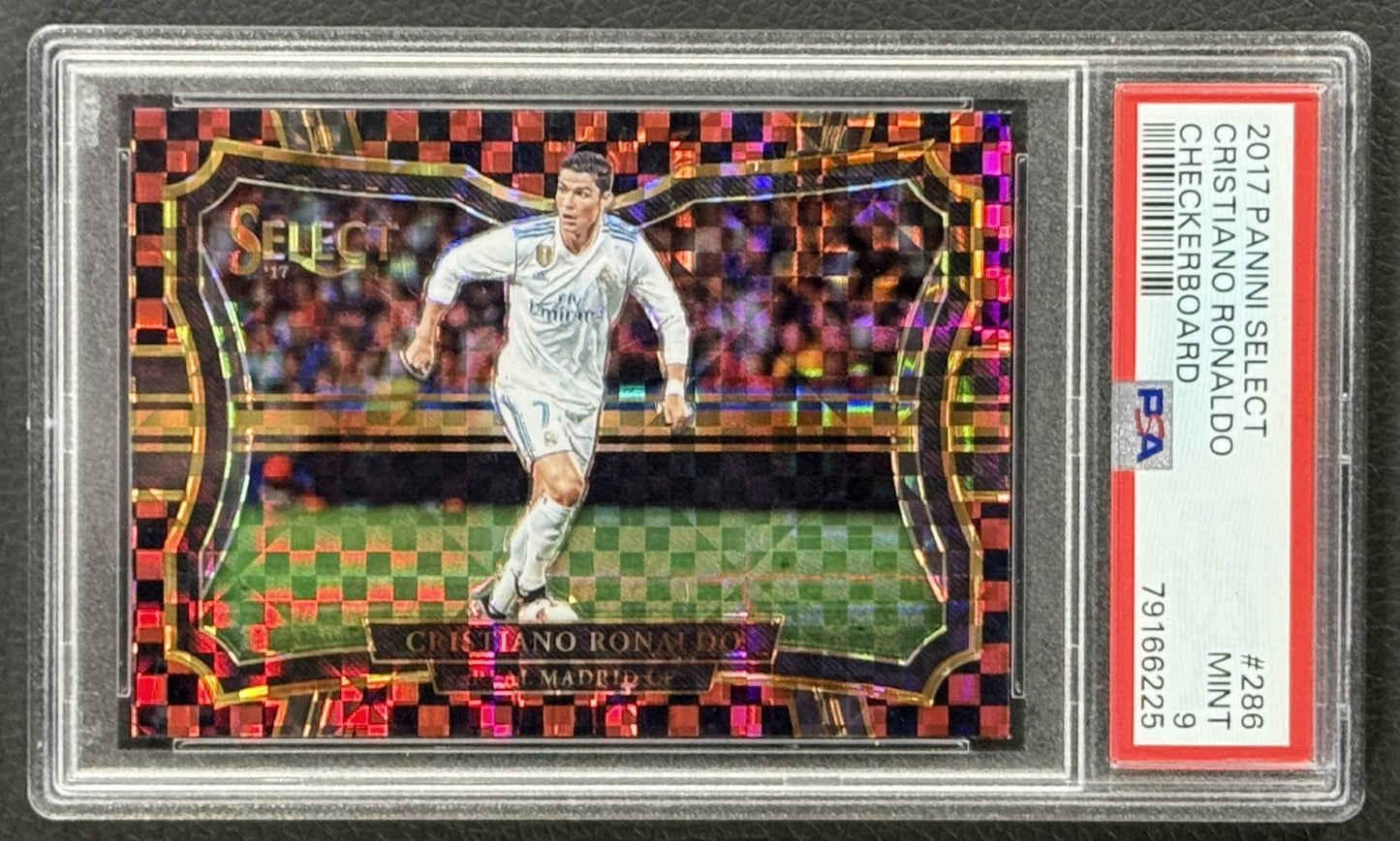 2017 Panini Select Checkerboard Cristiano Ronaldo PSA 9 Mint Real Madrid CF