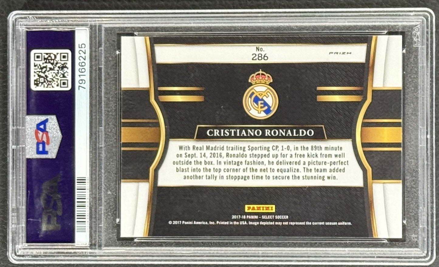 2017 Panini Select Checkerboard Cristiano Ronaldo PSA 9 Mint Real Madrid CF