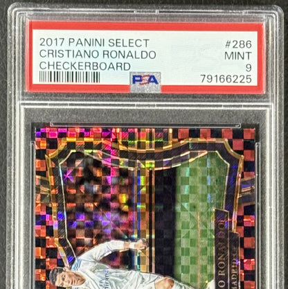 2017 Panini Select Checkerboard Cristiano Ronaldo PSA 9 Mint Real Madrid CF