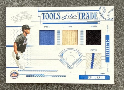 Rickey Henderson Ny Mets 2005 Tools of The Trade Game Used Bat Jersey Pants /100