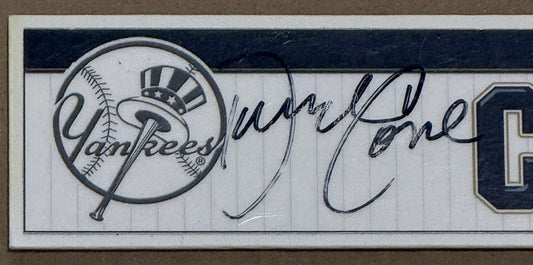 David Cone Signed Yankees Old Timers Day Game Used Locker Nameplate PG Auto COA