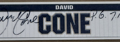 David Cone Signed Yankees Old Timers Day Game Used Locker Nameplate PG Auto COA