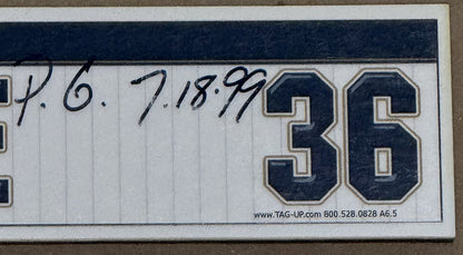 David Cone Signed Yankees Old Timers Day Game Used Locker Nameplate PG Auto COA
