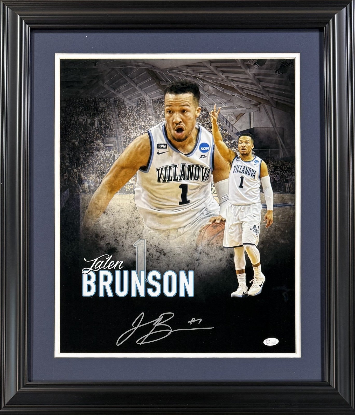 Jalen Brunson Signed 16x20 Framed Photo Villanova Auto Knicks Finals MVP JSA COA