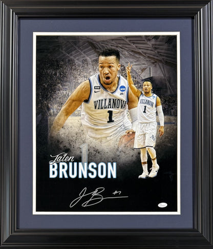 Jalen Brunson Signed 16x20 Framed Photo Villanova Auto Knicks Finals MVP JSA COA